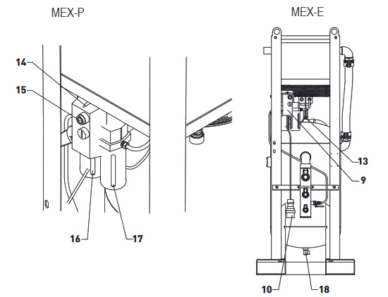 Сборочный чертеж запчастей системы удаления конденсата MEX Contracor